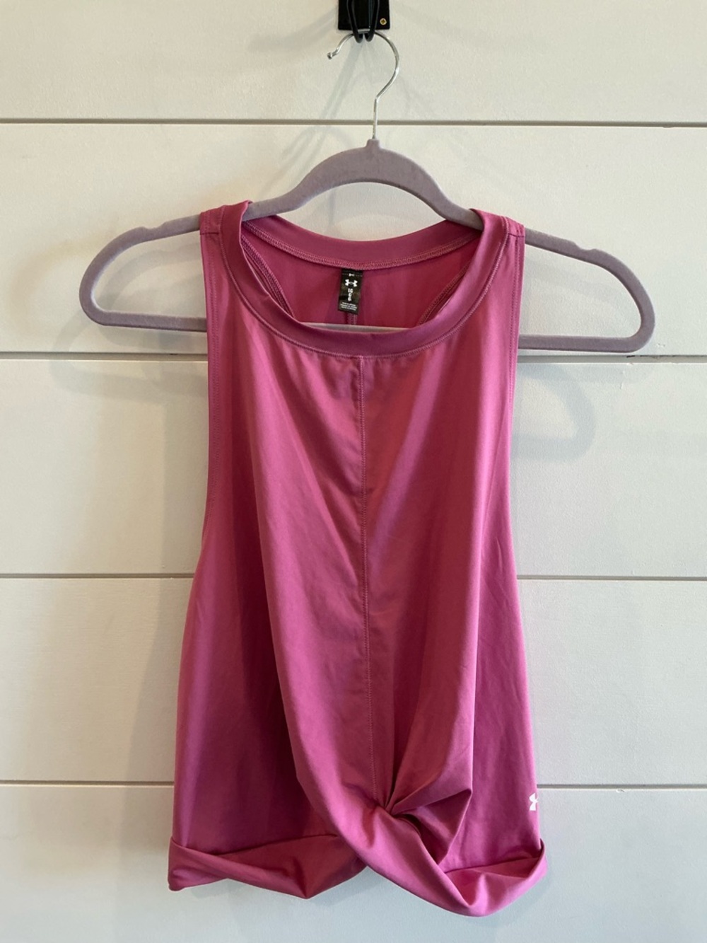 Under Armour Pink Twist-Front Athletic Tank Top
